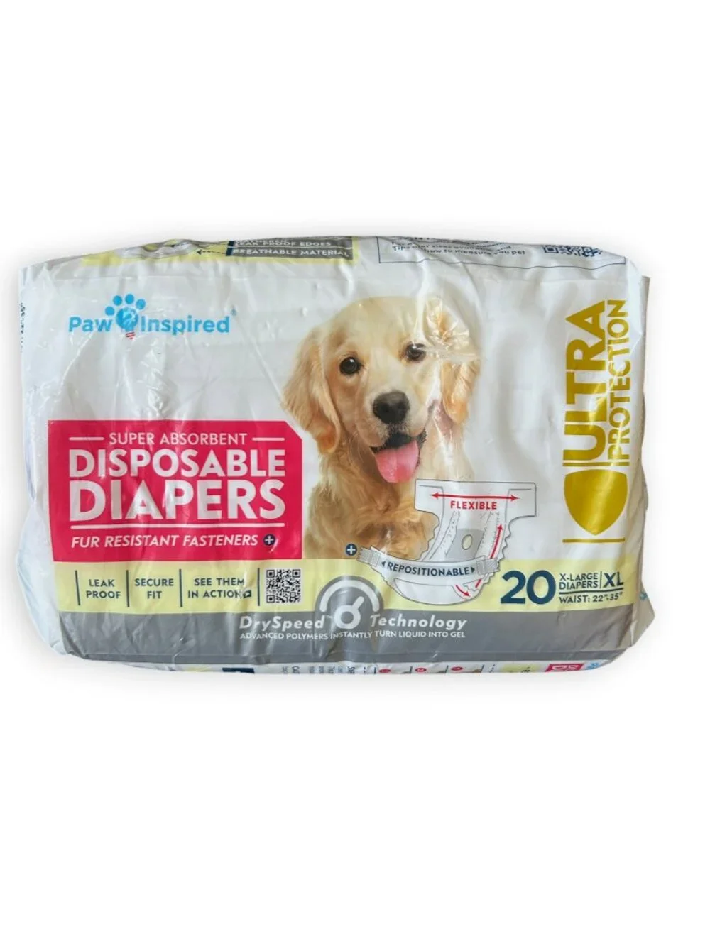 Paw Inspired NIP Dog Super Absorbent Disposable Diapers Size XL- 20ct